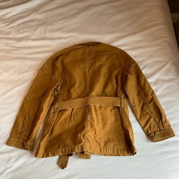 Madewell Kimono Military Utility Jacket with Tie Waist Belt Golden Brown Size S - Picture 3 of 6